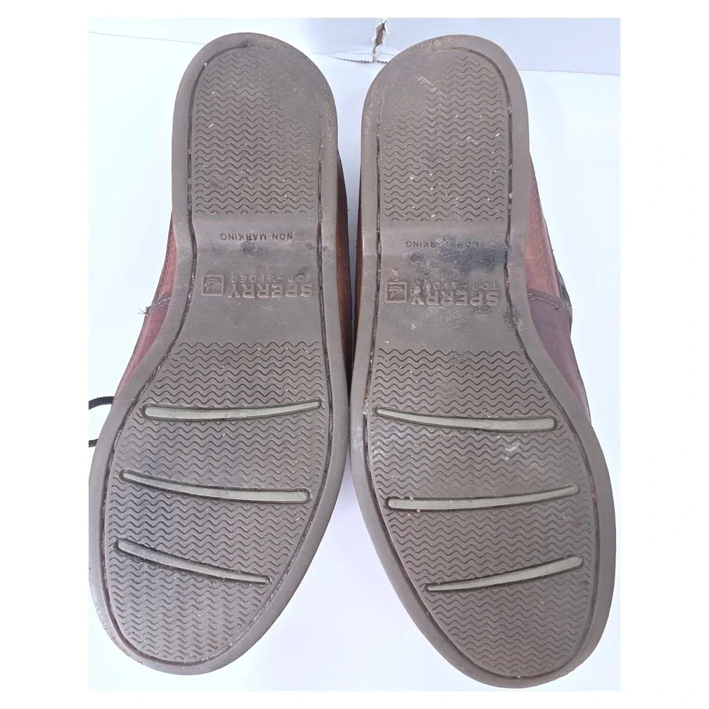 Sperry Top-Sider Mako Collection Brown Leather Boat Shoes Deck Shoes 9.5 CALLOUT